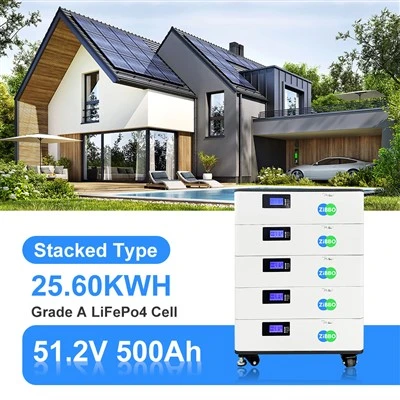 พลังงานแสงอาทิตย์ 51.2V 500Ah 25.6kwh ที่เก็บแบตเตอรี่ที่อยู่อาศัย